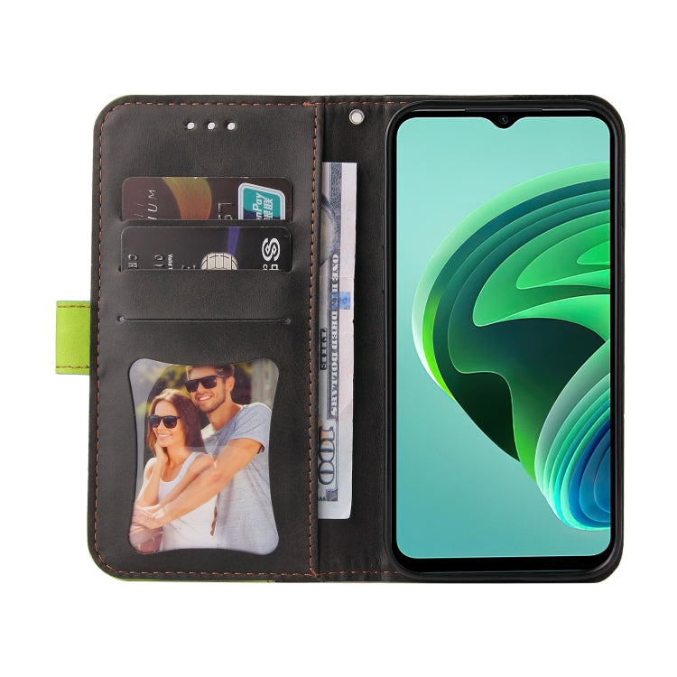 For Xiaomi Redmi Note 11E Stitching-Color Horizontal Flip Leather Case