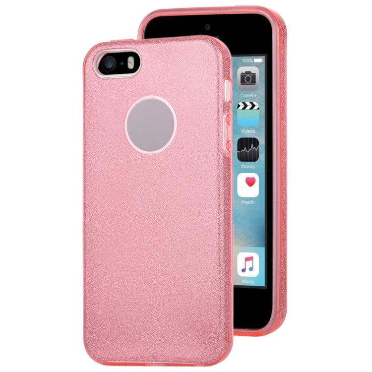 For iPhone 5 & 5s & SE TPU Glitter All-inclusive Protective Case