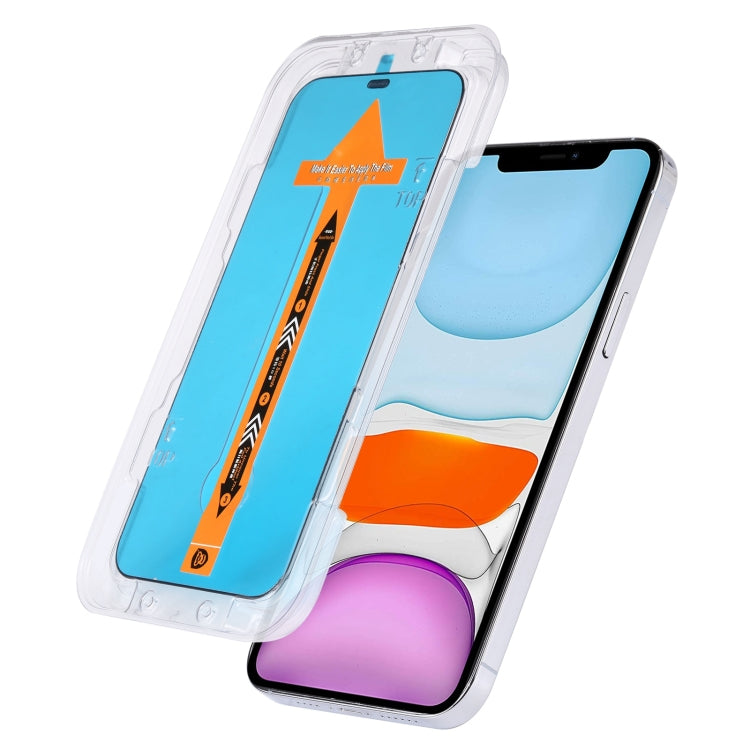 For iPhone 11 / XR Fast Attach Dust-proof Anti-static Tempered Glass Film