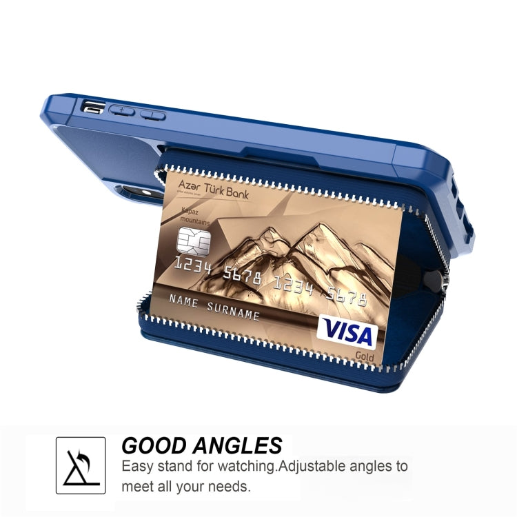 For iPhone X / XS Zipper Wallet Card Bag PU Back Case