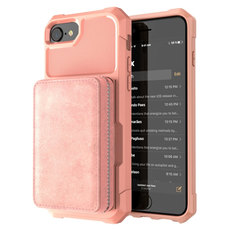 For iPhone SE 2022 / SE 2020 / 8 / 7 / 6 / 6s Zipper Wallet Card Bag PU Back Case