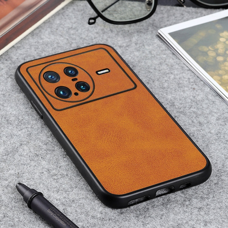 For vivo X Note Accurate Hole Two-color Calf Texture PU Phone Case