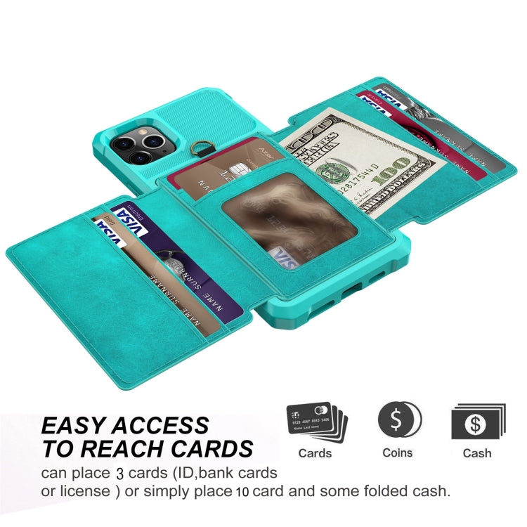 For iPhone 11 Pro 10-Card Wallet Bag PU Back Phone Case