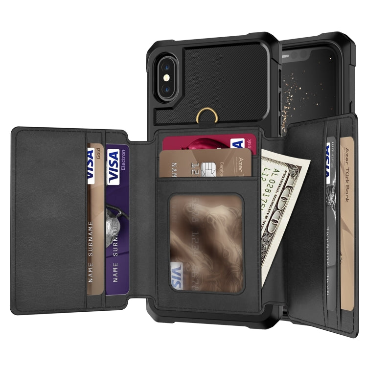For iPhone X / XS 10-Card Wallet Bag PU Back Phone Case