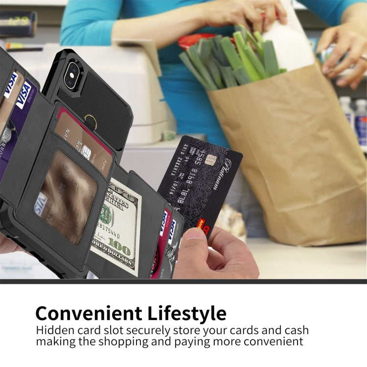 For iPhone X / XS 10-Card Wallet Bag PU Back Phone Case