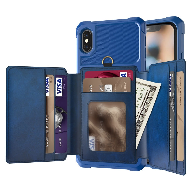 For iPhone X / XS 10-Card Wallet Bag PU Back Phone Case