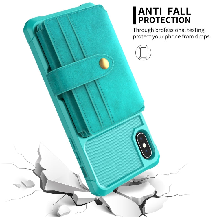 For iPhone X / XS 10-Card Wallet Bag PU Back Phone Case