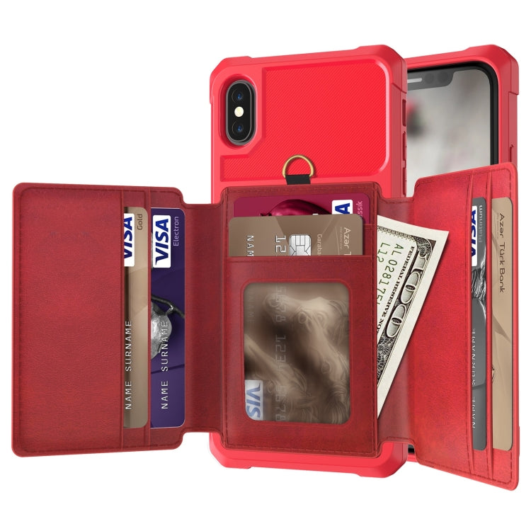 For iPhone XR 10-Card Wallet Bag PU Back Phone Case