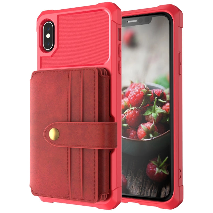 For iPhone XR 10-Card Wallet Bag PU Back Phone Case
