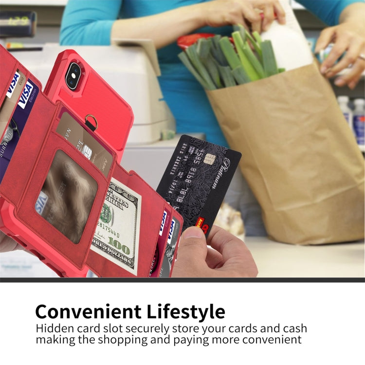 For iPhone XR 10-Card Wallet Bag PU Back Phone Case