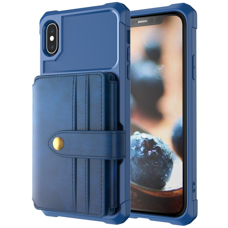 For iPhone XR 10-Card Wallet Bag PU Back Phone Case