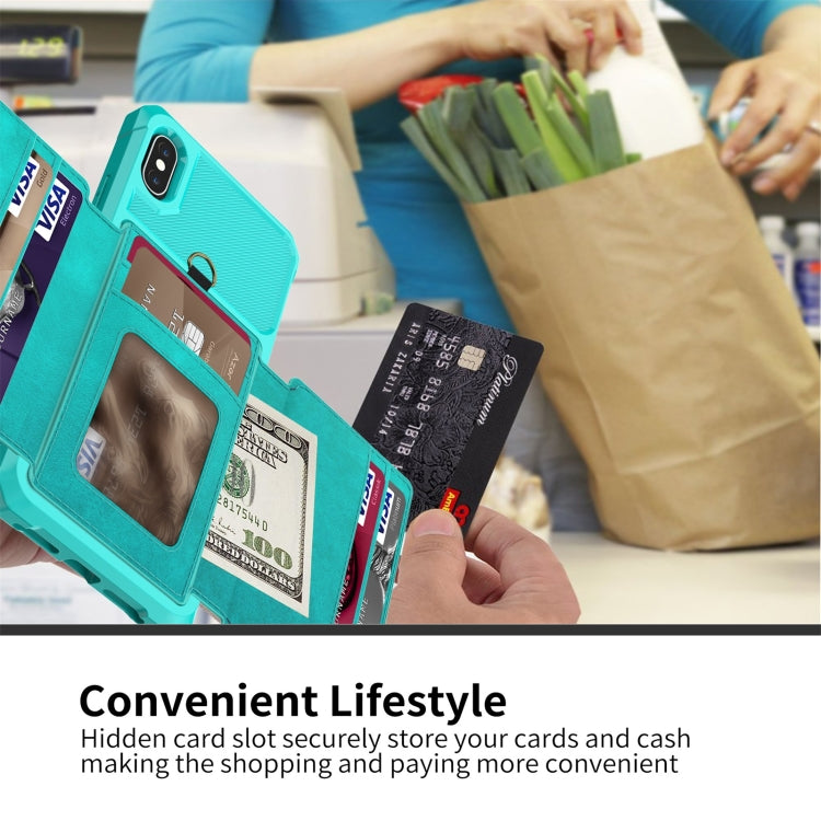 For iPhone XR 10-Card Wallet Bag PU Back Phone Case