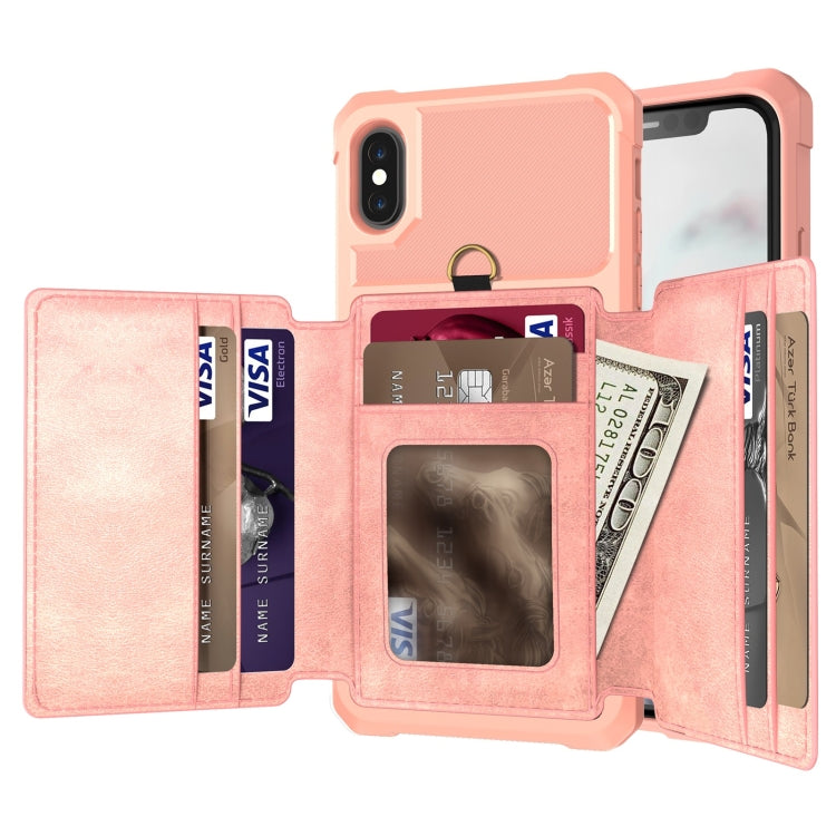 For iPhone XS Max 10-Card Wallet Bag PU Back Phone Case