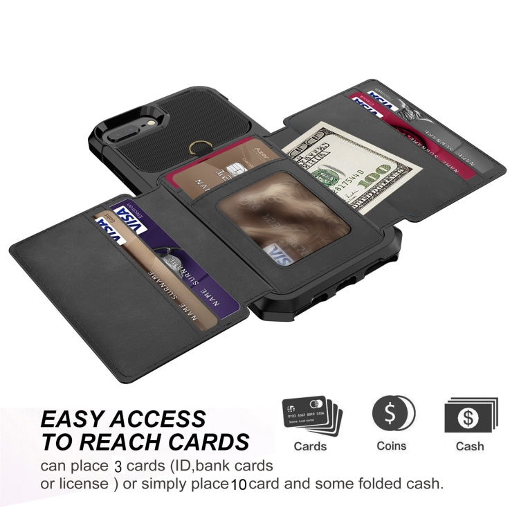 For iPhone SE 2022 / SE 2020 / 8 / 7 / 6 10-Card Wallet Bag PU Back Phone Case