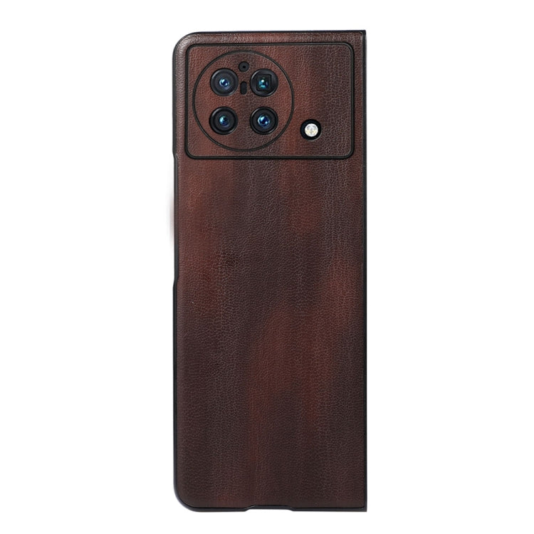 For vivo X Fold Precise Hole Yellow Cow Texture PU Phone Case