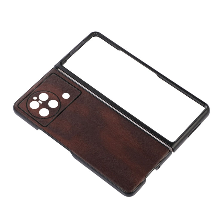 For vivo X Fold Precise Hole Yellow Cow Texture PU Phone Case