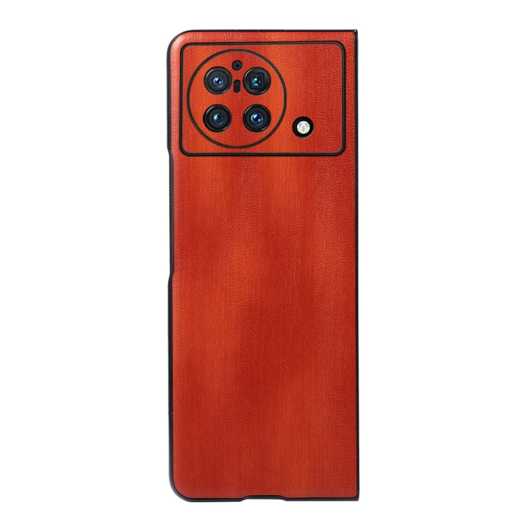 For vivo X Fold Precise Hole Yellow Cow Texture PU Phone Case