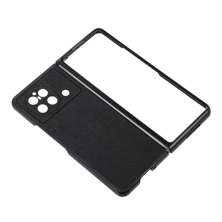 For vivo X Fold Precise Hole Wood Texture PU Phone Case