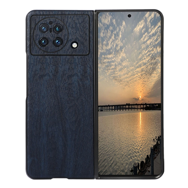 For vivo X Fold Precise Hole Wood Texture PU Phone Case