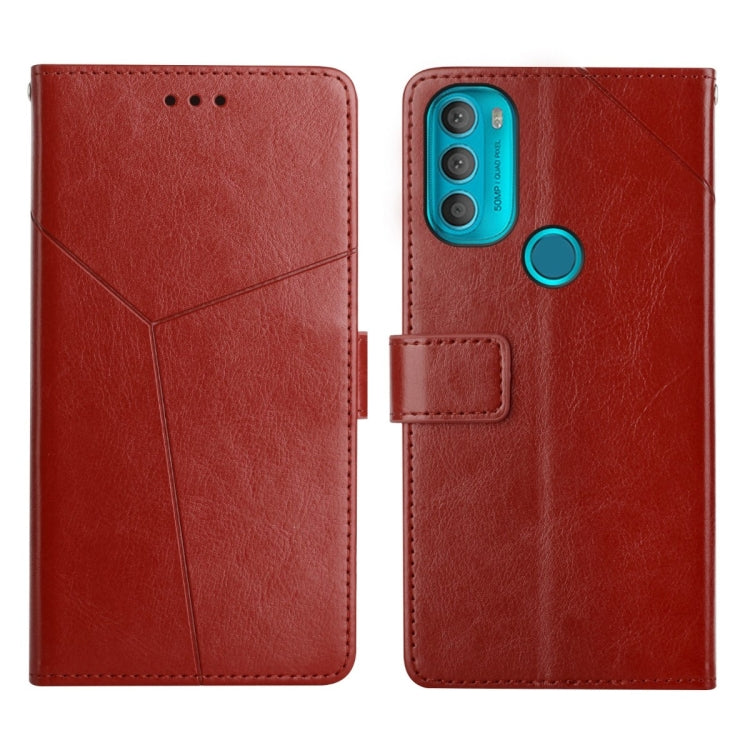 For Motorola Moto G71 5G Y Stitching Horizontal Flip Leather Phone Case