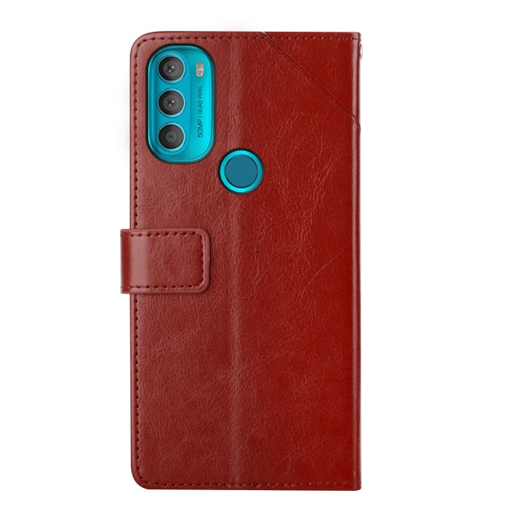For Motorola Moto G71 5G Y Stitching Horizontal Flip Leather Phone Case