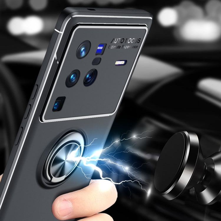 For vivo X80 Pro Metal Ring Holder 360 Degree Rotating TPU Phone Case