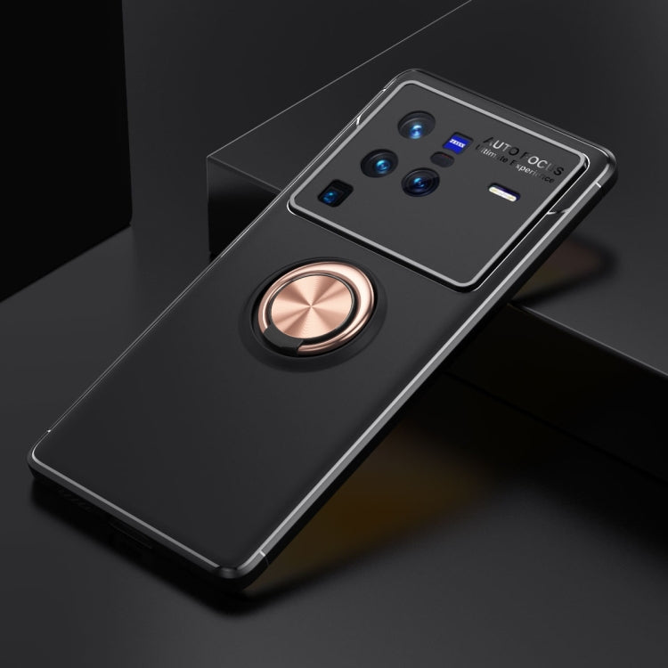 For vivo X80 Pro Metal Ring Holder 360 Degree Rotating TPU Phone Case