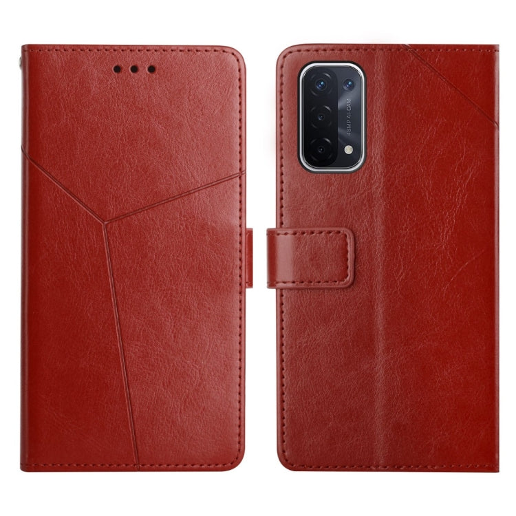 For OPPO A54 5g Y Stitching Horizontal Flip Leather Phone Case
