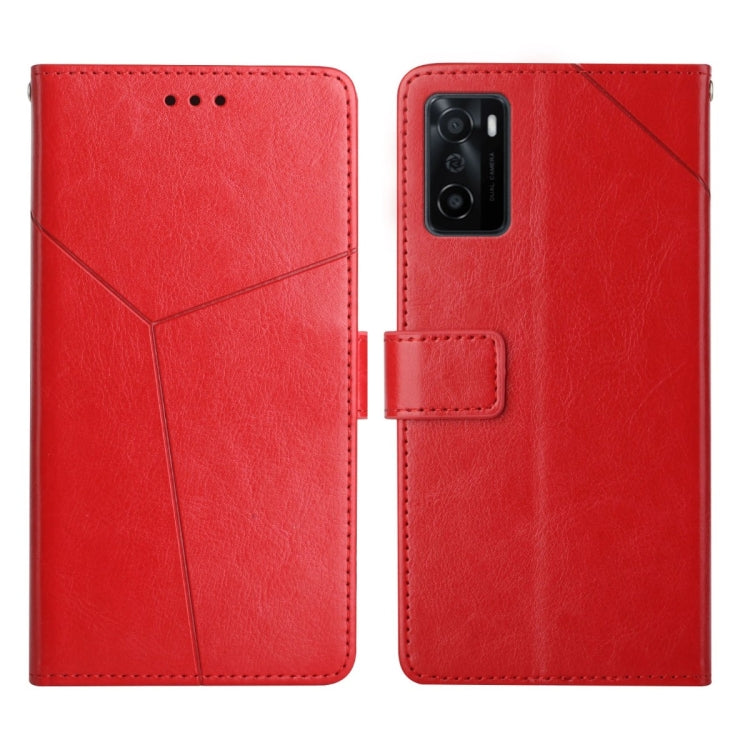 For OPPO A55S Japan Version Y Stitching Horizontal Flip Leather Phone Case