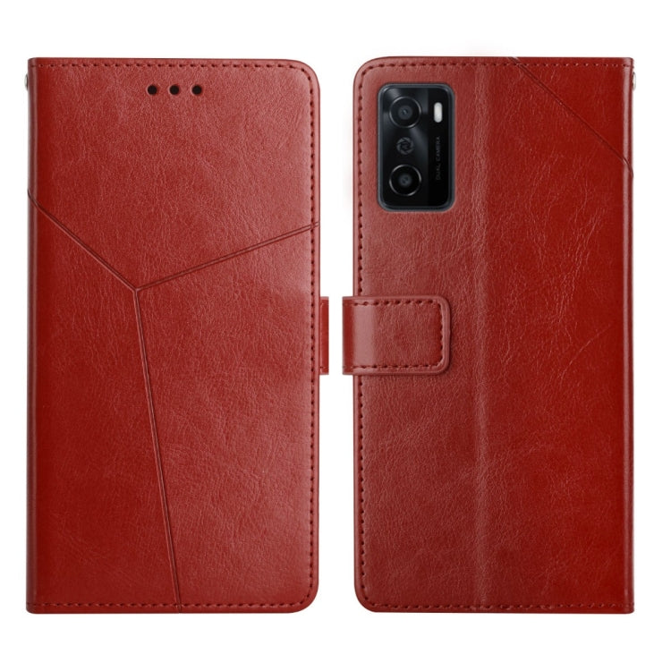 For OPPO A55S Japan Version Y Stitching Horizontal Flip Leather Phone Case