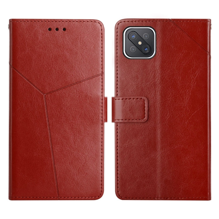 For OPPO A92s / Reno4 Z 5G Y Stitching Horizontal Flip Leather Phone Case