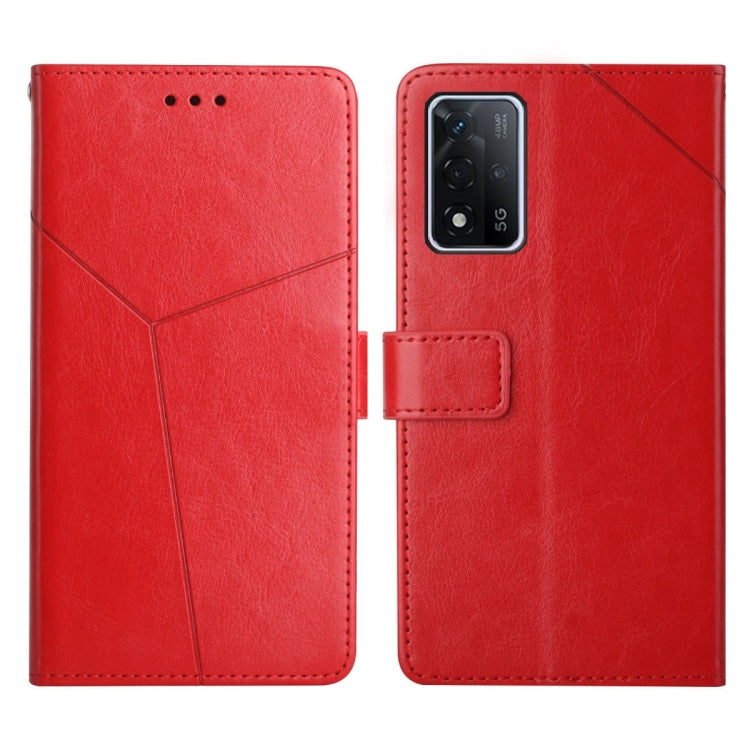 For OPPO A93S 5G Y Stitching Horizontal Flip Leather Phone Case