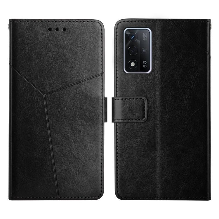 For OPPO A93S 5G Y Stitching Horizontal Flip Leather Phone Case