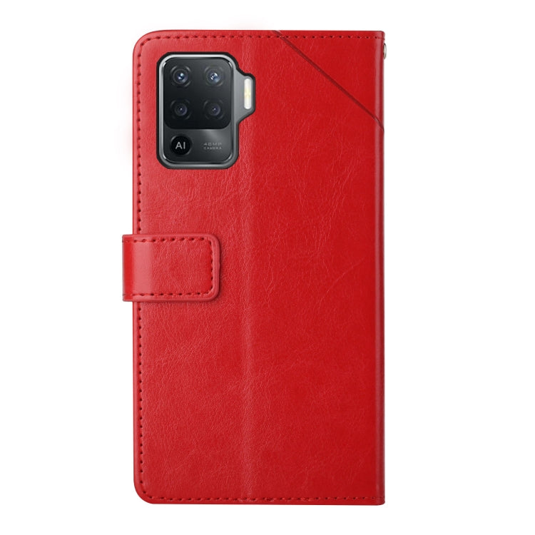 For OPPO A94 4G Y Stitching Horizontal Flip Leather Phone Case