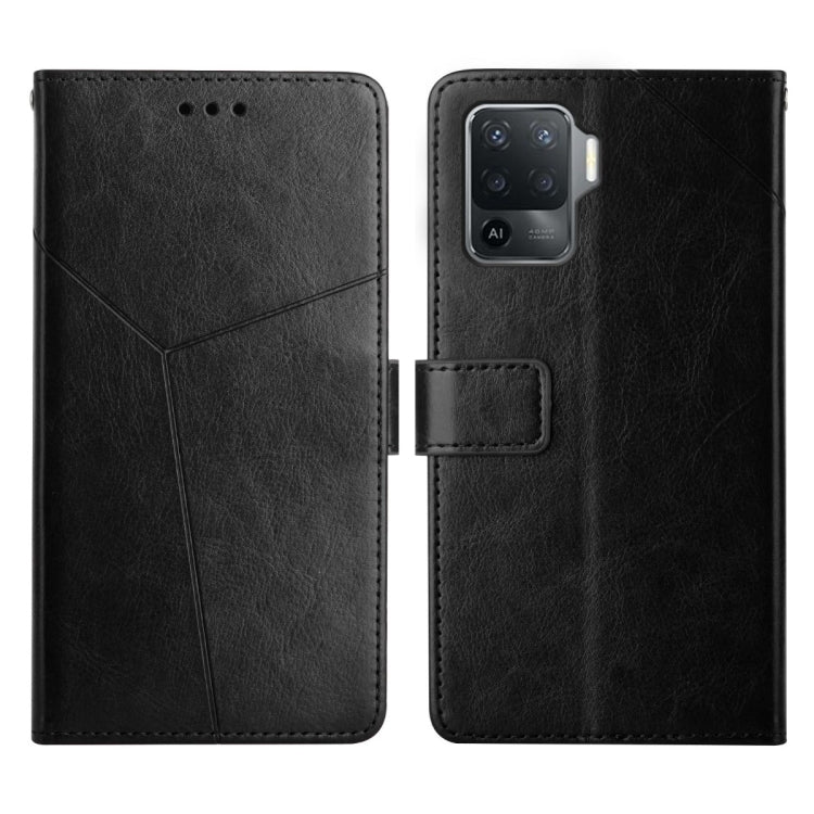 For OPPO A94 4G Y Stitching Horizontal Flip Leather Phone Case