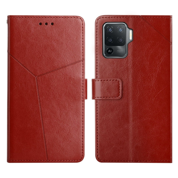 For OPPO A94 4G Y Stitching Horizontal Flip Leather Phone Case