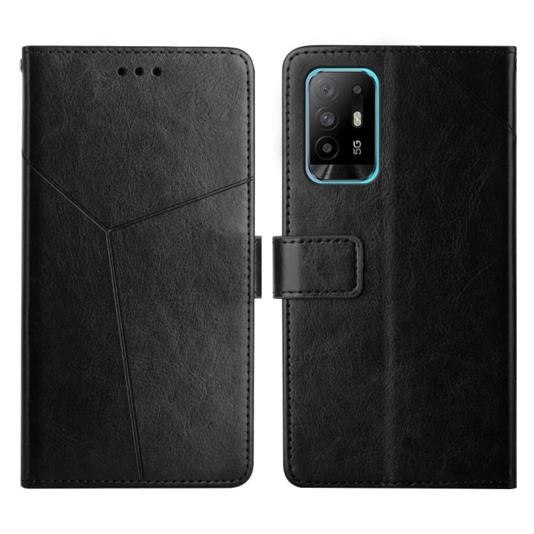 For OPPO A94 5G Y Stitching Horizontal Flip Leather Phone Case