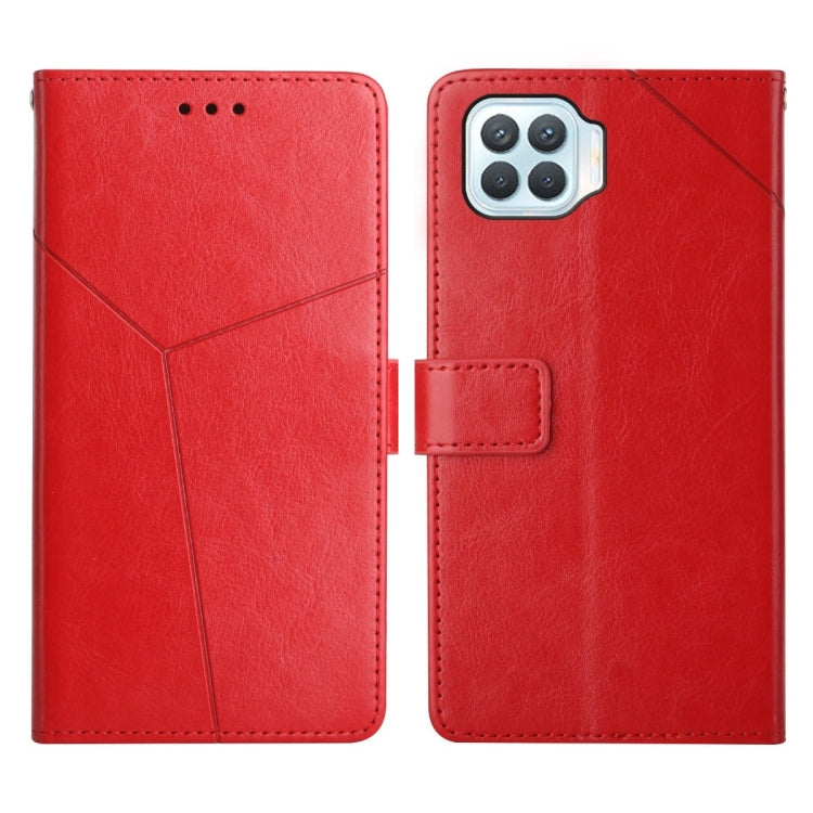 For OPPO F17 Pro Y Stitching Horizontal Flip Leather Phone Case
