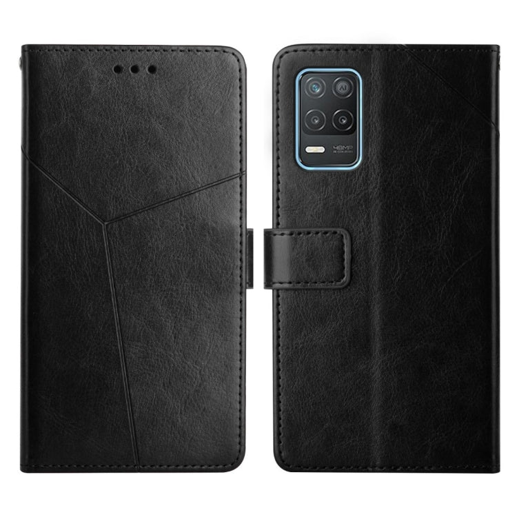 For OPPO Realme 8 5G Y Stitching Horizontal Flip Leather Phone Case