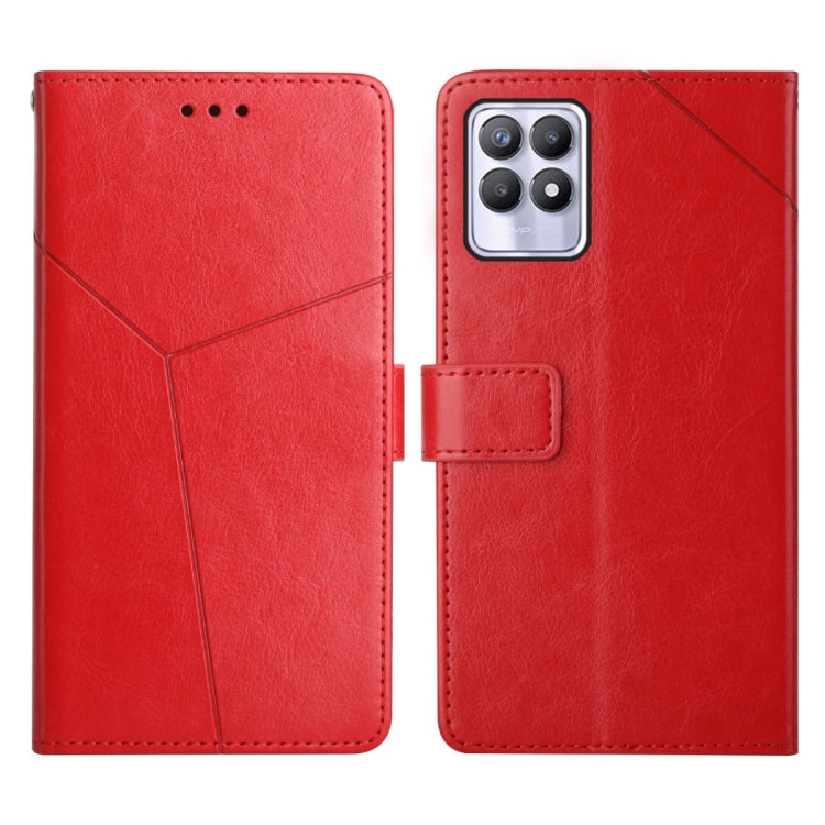 For OPPO Realme 8i Y Stitching Horizontal Flip Leather Phone Case