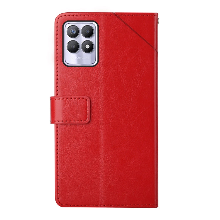 For OPPO Realme 8i Y Stitching Horizontal Flip Leather Phone Case