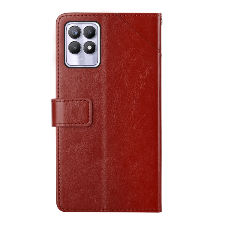 For OPPO Realme 8i Y Stitching Horizontal Flip Leather Phone Case