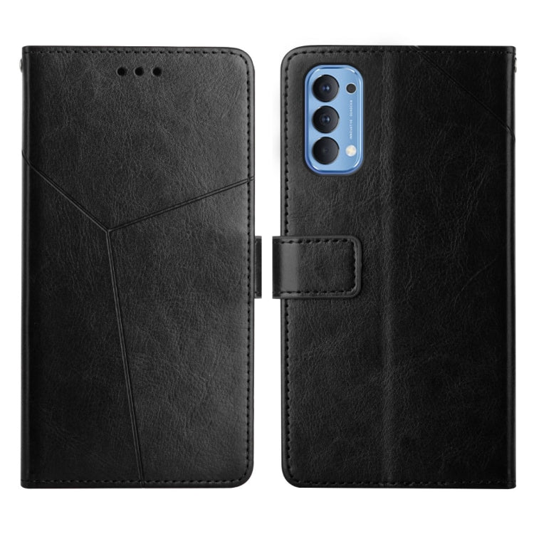 For OPPO Reno4 5G Y Stitching Horizontal Flip Leather Phone Case