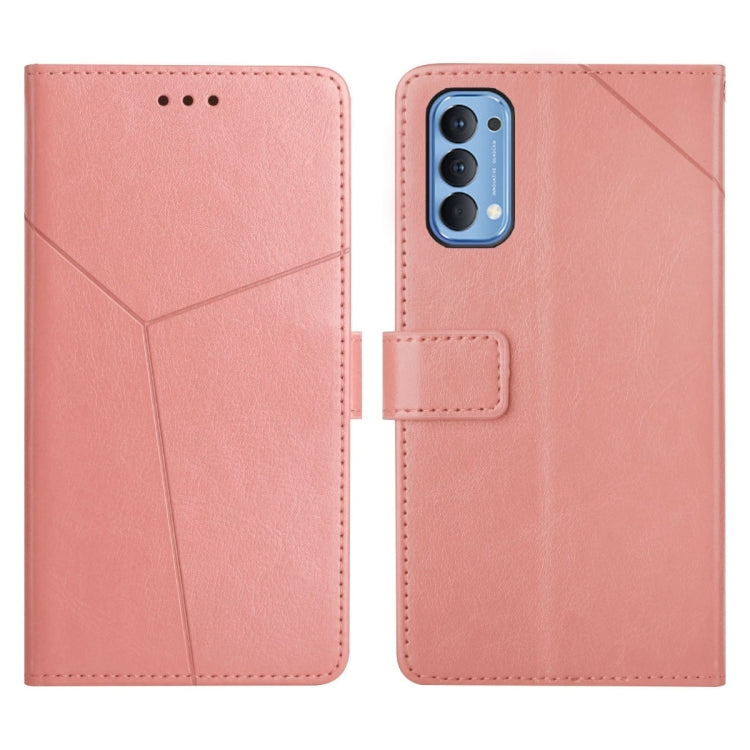 For OPPO Reno4 5G Y Stitching Horizontal Flip Leather Phone Case