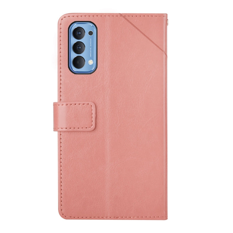 For OPPO Reno4 5G Y Stitching Horizontal Flip Leather Phone Case