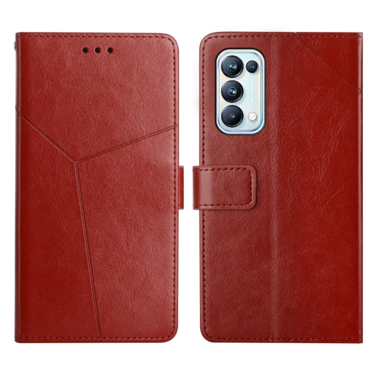 For OPPO Reno5 Pro 5G Y Stitching Horizontal Flip Leather Phone Case
