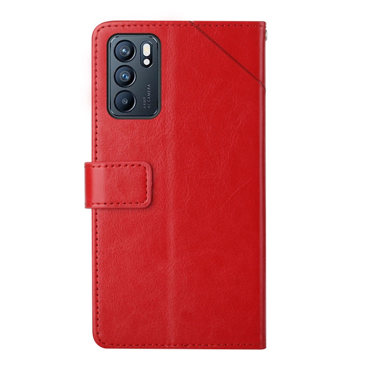 For OPPO Reno6 5G Y Stitching Horizontal Flip Leather Phone Case