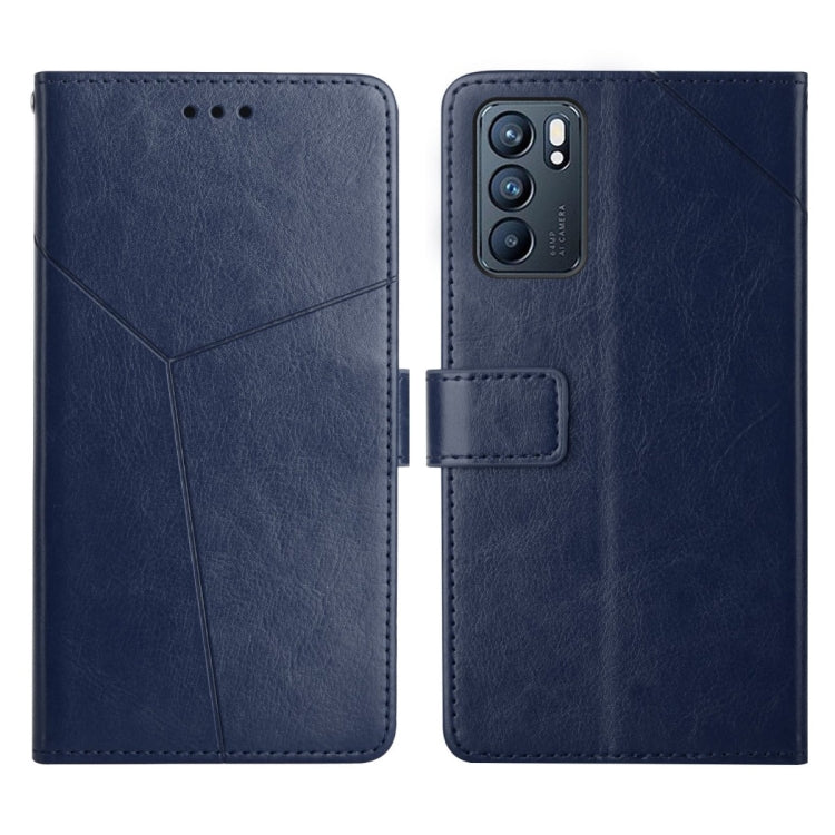 For OPPO Reno6 5G Y Stitching Horizontal Flip Leather Phone Case