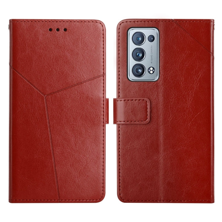For OPPO Reno6 Pro+ 5G Y Stitching Horizontal Flip Leather Phone Case