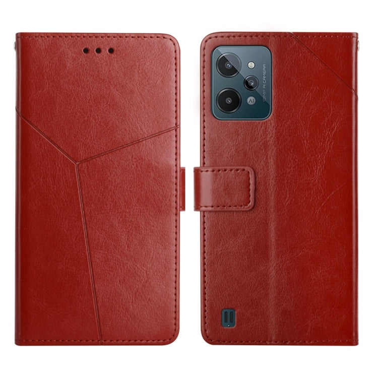 For OPPO Realme C31 Y Stitching Horizontal Flip Leather Phone Case